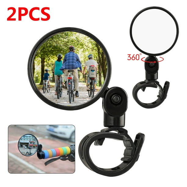 360° Adjustable Bike Handlebar Rearview Motorcycle Glass Bicycle Flat Mirror
